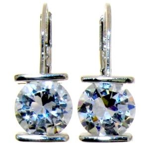 Brilliant 4.00 ct White Sapphire Hoop Earrings